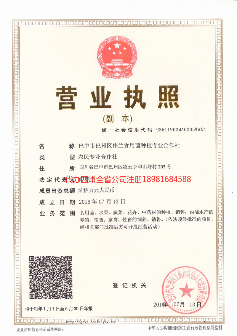 固原固原伟兰食用菌种植专业合作社